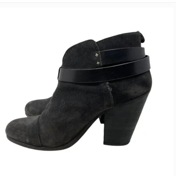 Rag & Bone Harrow Dark Gray Suede Cap Toe Ankle Boots - Size 8.5 - Picture 4 of 10